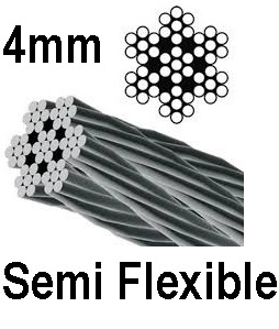 4mm Stainless Steel Wire Rope 316 Marine Grade Stainless 7x7 Flexible Can Hand Swage